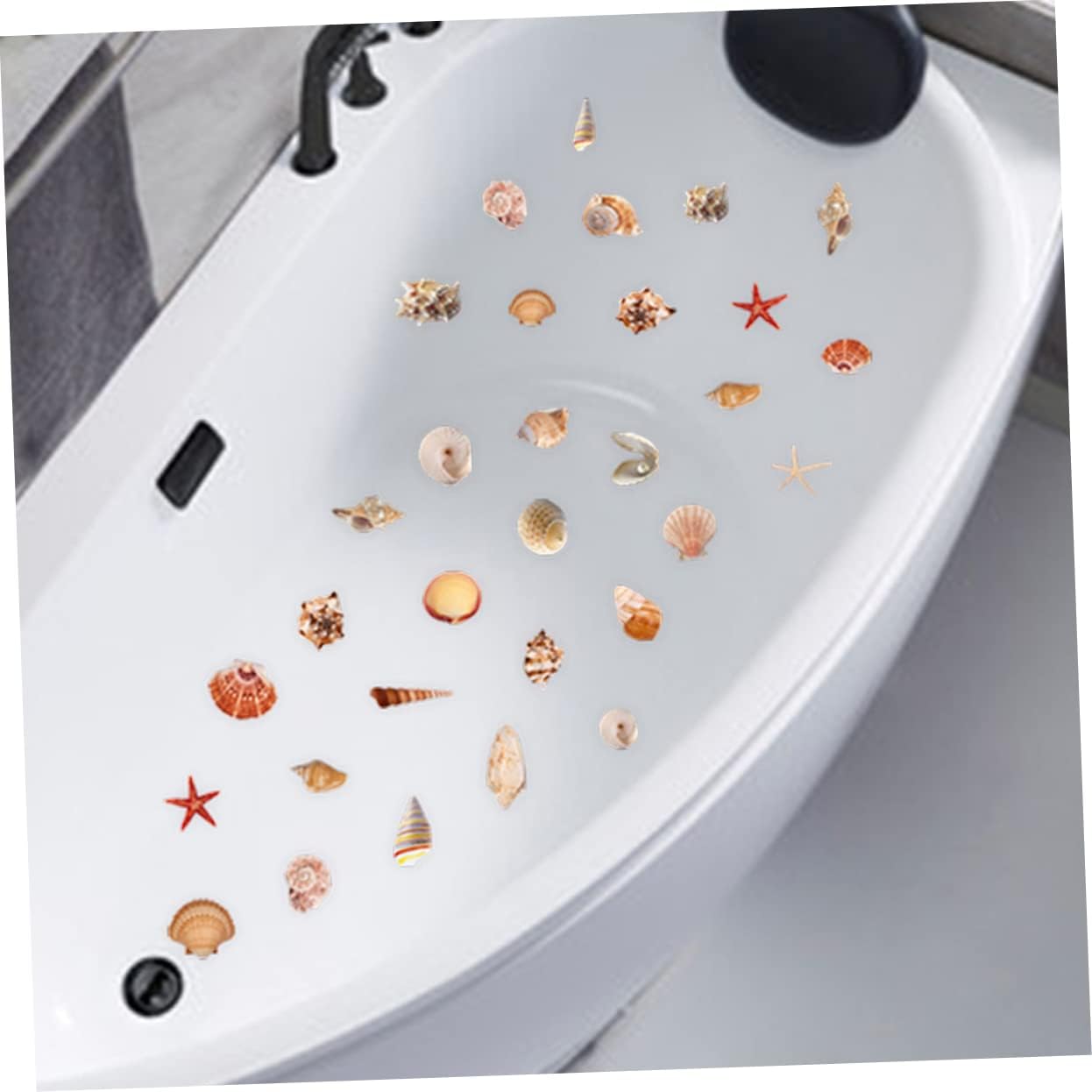 LIFKOME 6 Sheets Seashell Bathtub Decals Non Slip
