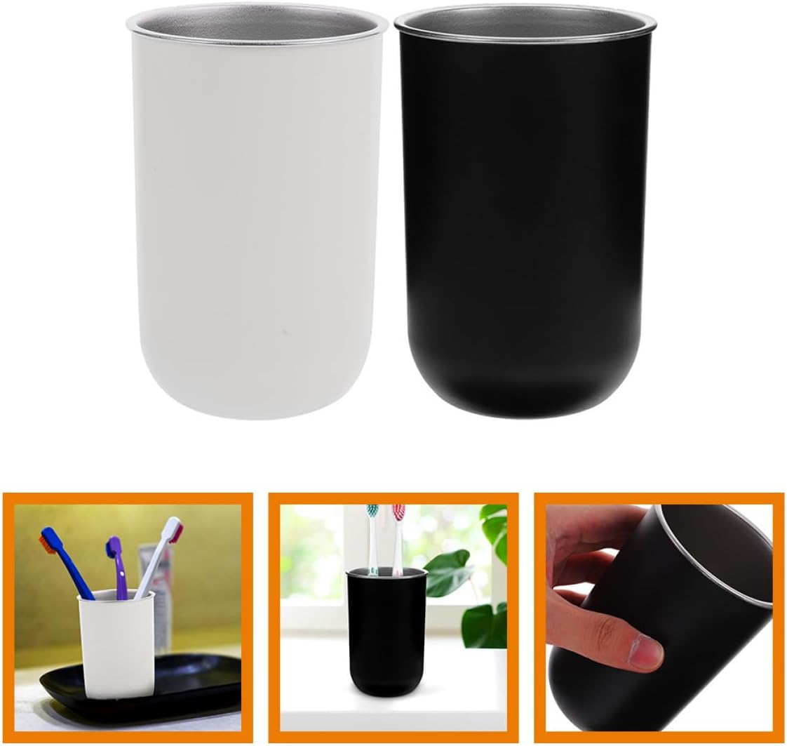 2pcs Unbreakable Toothbrush Holder Cups with Chic Design