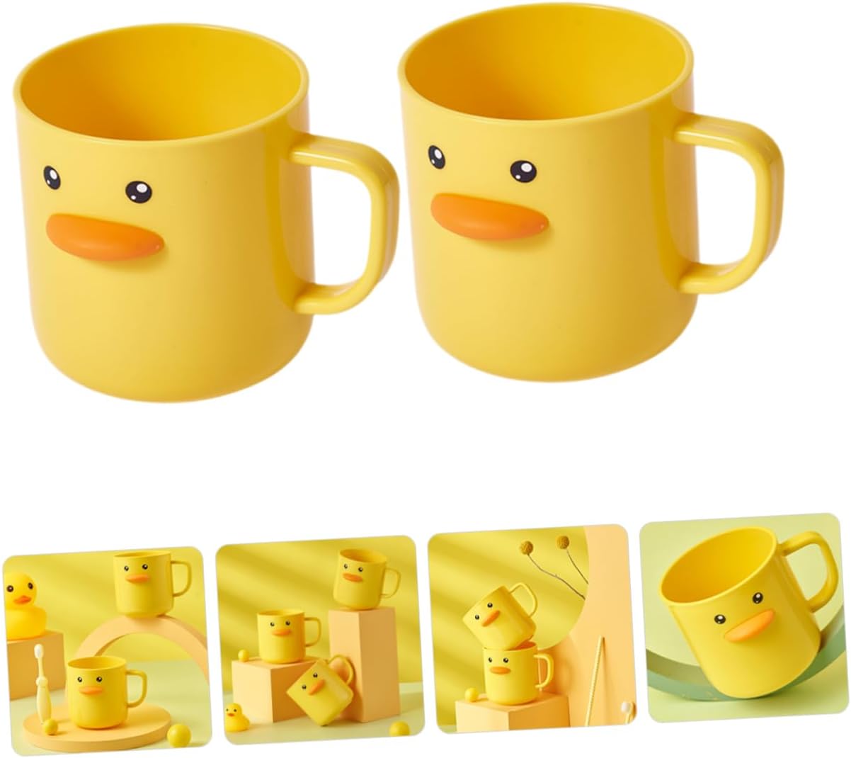 2pcs Cute Toothbrush Storage Cups for Bathroom Use