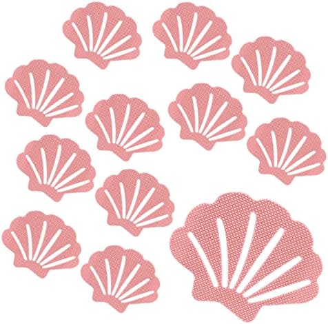 Coufce Bathtub Stickers Non-Slip Safety Treads Pink 12Pcs
