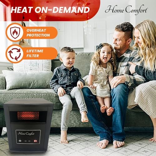Home Comfort 1500w Infrared Heater with Thermostat and Remote Control