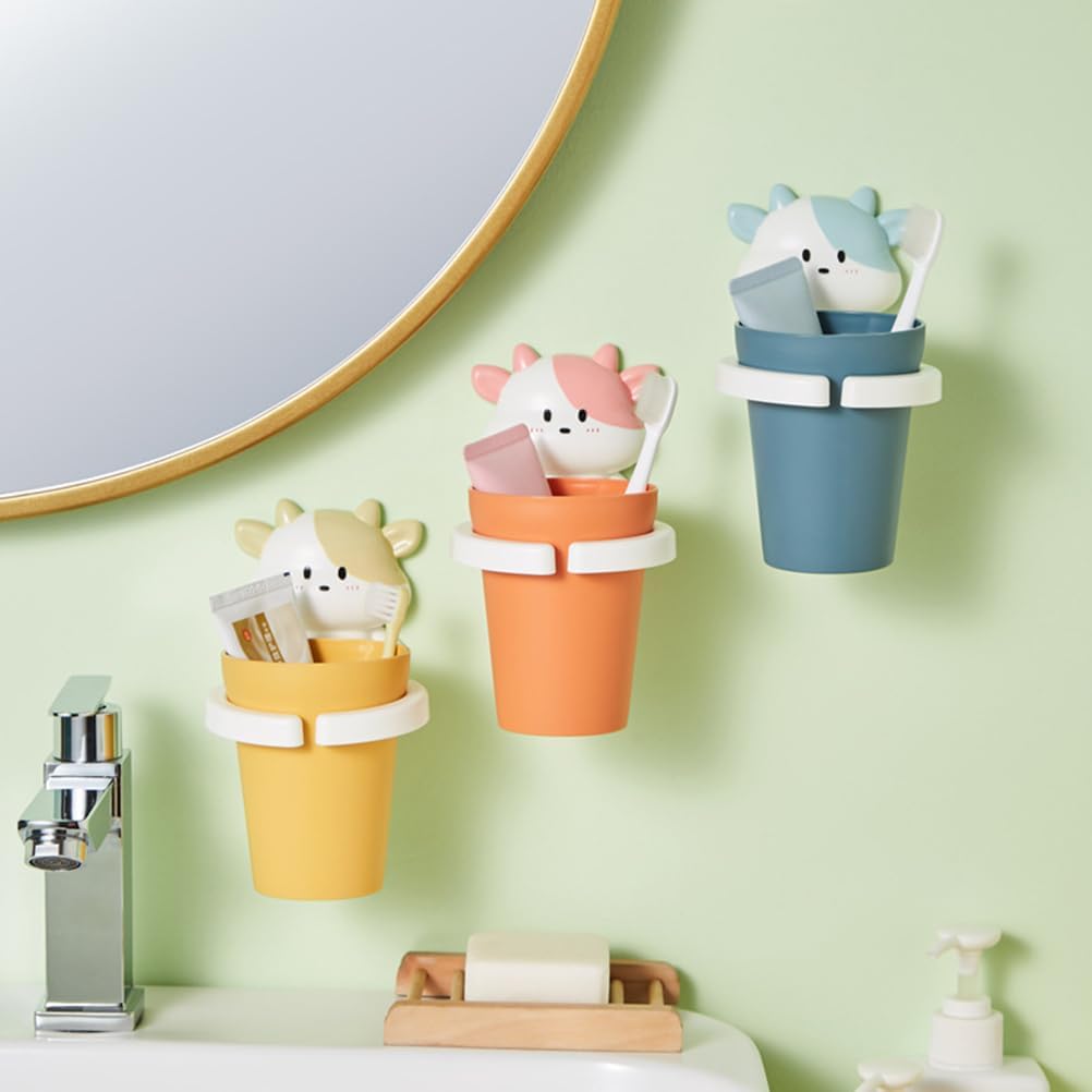Alipis 2Pc Cartoon Toothbrush Cup Holder for Kids