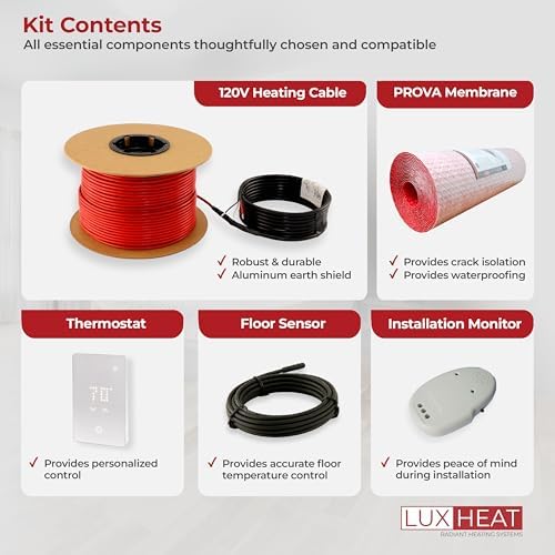 LuxHeat 150sqft Electric Floor Heating System with WiFi Thermostat