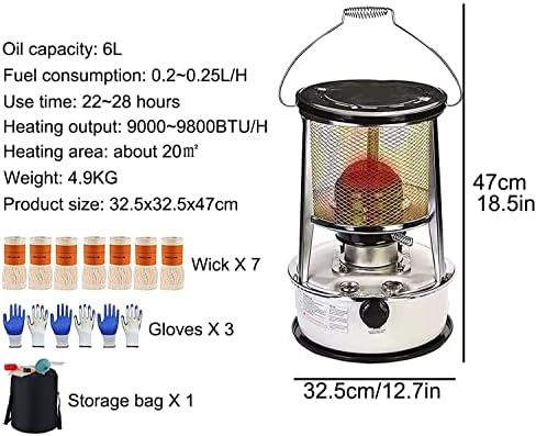 ZYFC 9000BTU Kerosene Heater Portable Indoor Camping