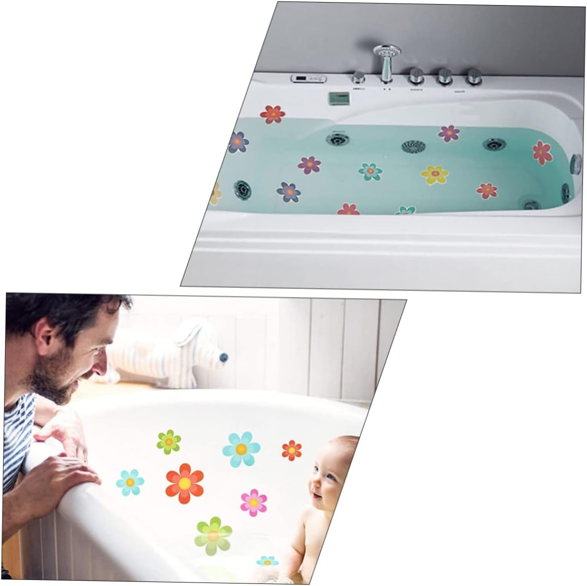 ABOOFAN Anti-Slip Bath Tub Stickers Daisy Pattern