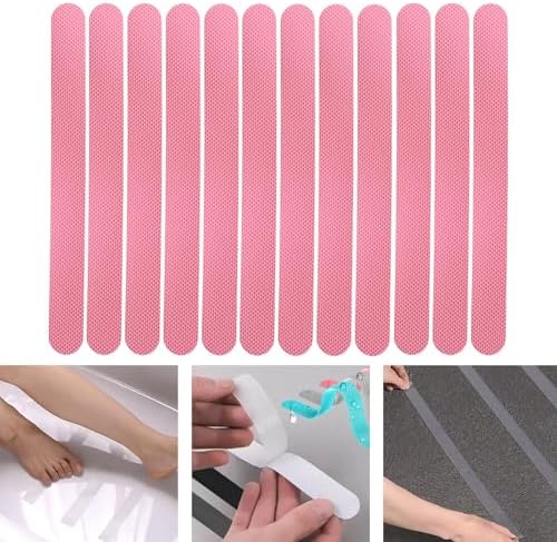 JISADER 12x Non Slip Bathtub Stickers with 3D Textured Design