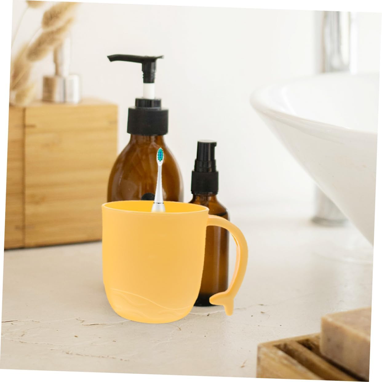 Cartoon Dolphin Handle Mouthwash Cup for Kids