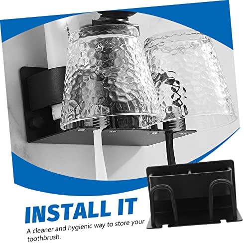 OUNONA Wall Mounted Toothbrush Holder with Drainage and Storage