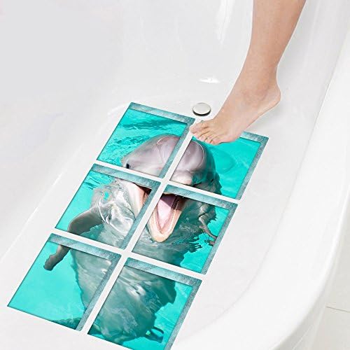 AILEGOU 3D Non-Slip Bathtub Stickers with Dolphins