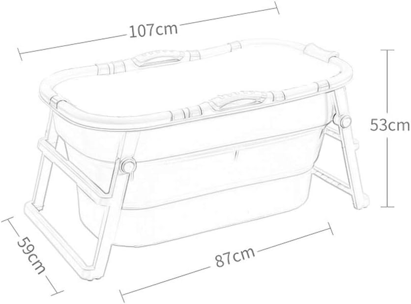TEMKIN Folding Bathtub with Non-Slip Handrail