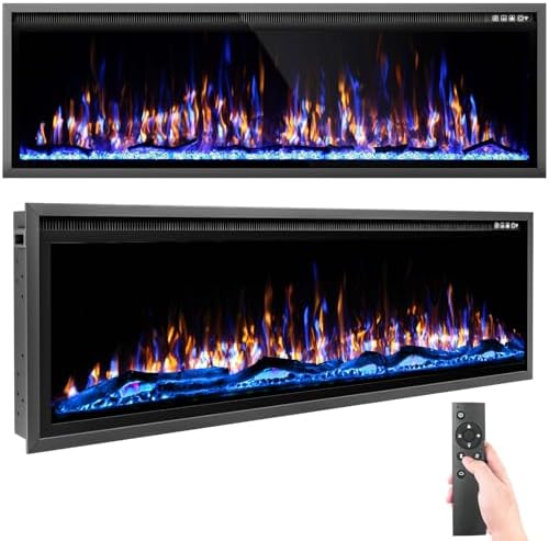 60 Inch Electric Fireplace with Remote Control