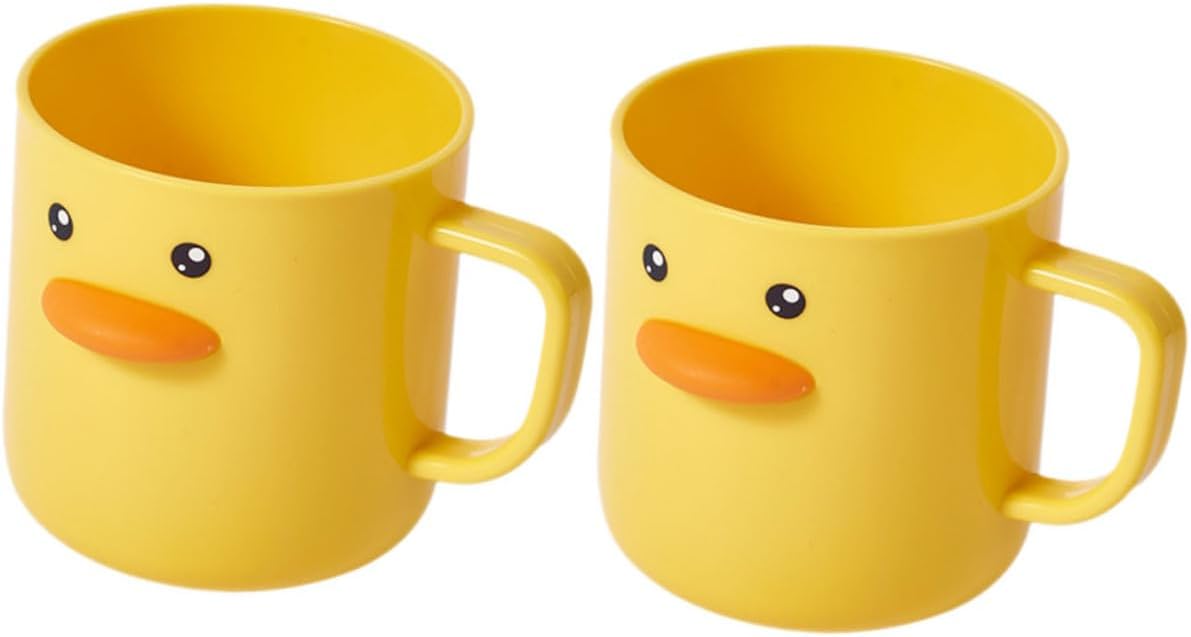 2pcs Cute Toothbrush Storage Cups for Bathroom Use