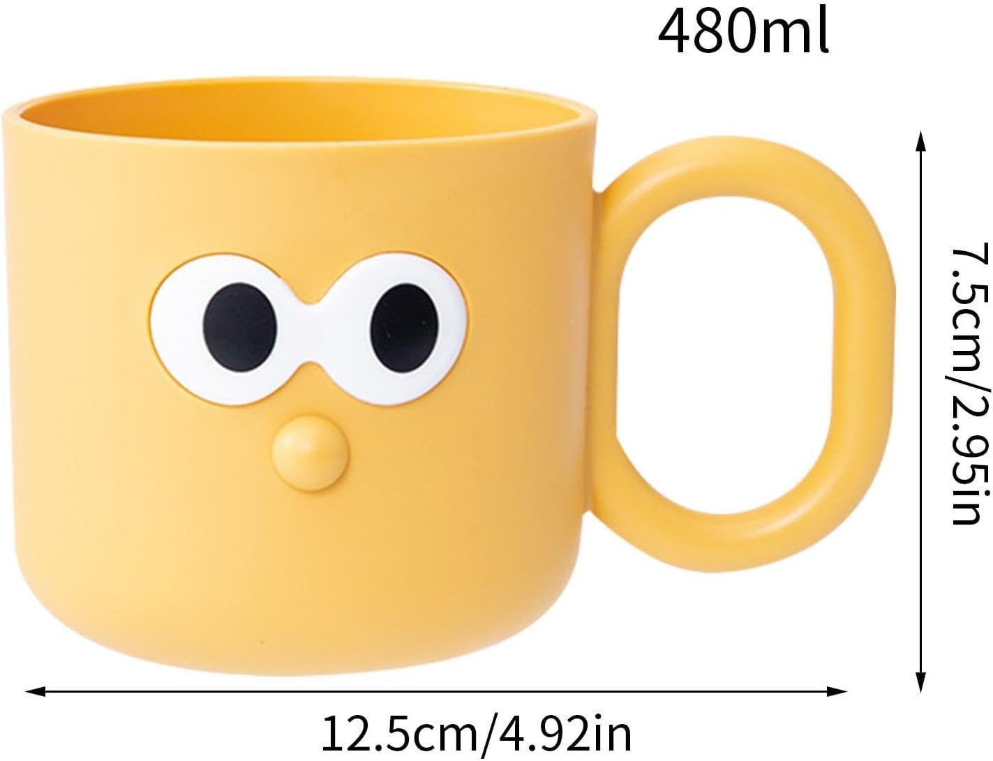 DNCG Cartoon Brush Mug for Kids - Yellow Toothbrush Holder