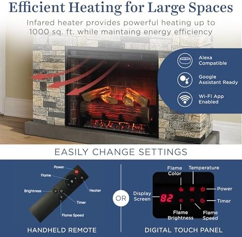 Country Living - Dixson Electric Fireplace with Mantel 28 Wood Insert