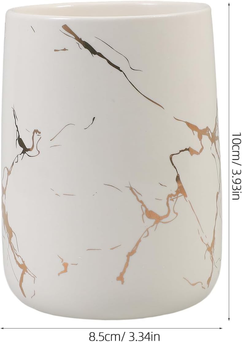 Cabilock Marble Pattern Toothbrush Holder Cup