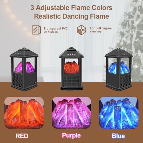 TOONLUPAL Mini Electric Fireplace with Remote Control