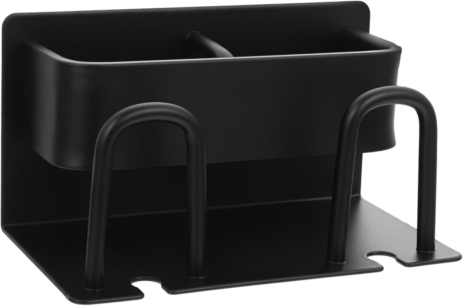 Wall-Mounted Storage Rack for Toothbrush and Toothpaste Black Aluminum