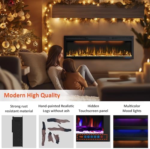 Dreamflame 88 Inches Electric Fireplace with Timer and Remote Control