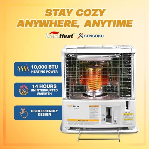 KeroHeat Sengoku Kerosene Heater 10000 BTU Cordless White