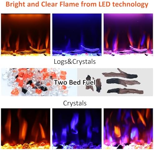 Dreamflame 88 Inches Electric Fireplace with Timer and Remote Control