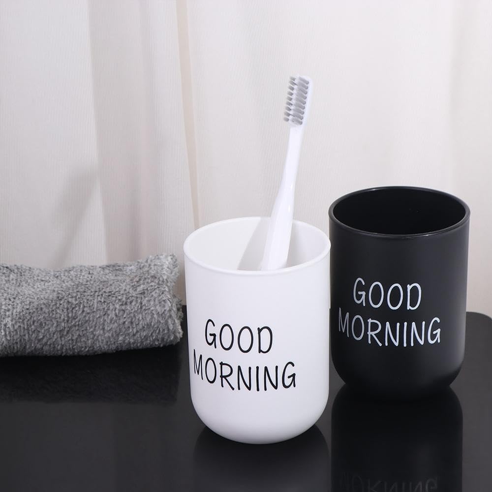 Portable Plastic Toothbrush Holder with Cup Storage - Green