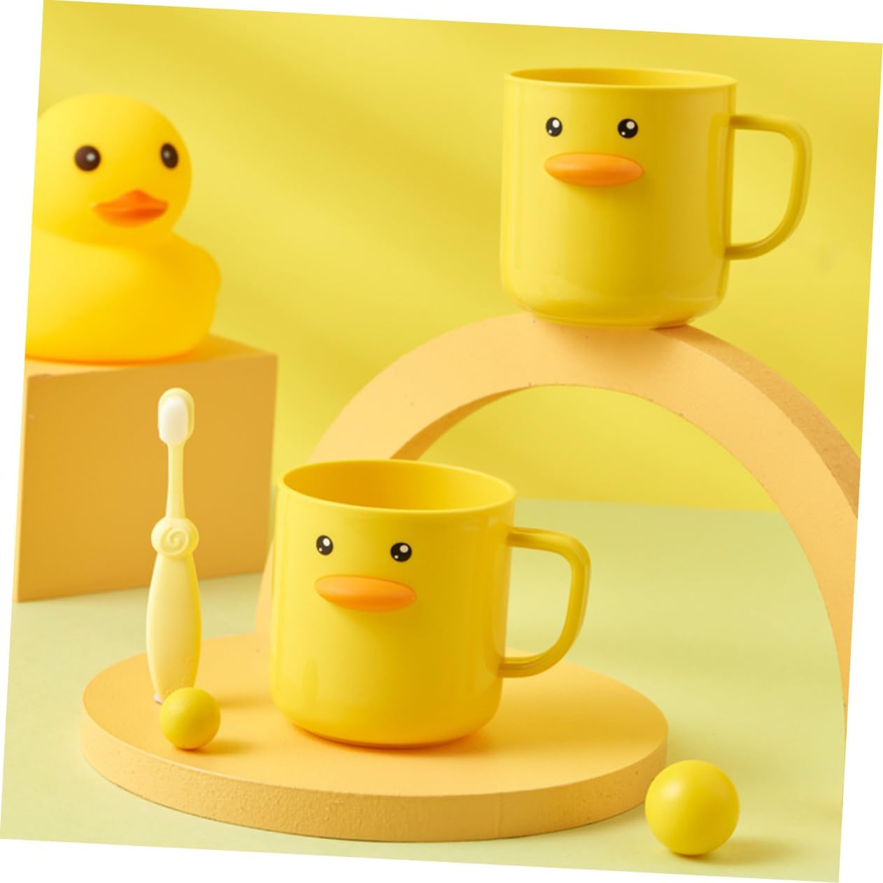 2pcs Cute Toothbrush Storage Cups for Bathroom Use