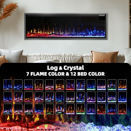 60 Inch Electric Fireplace with Remote Control