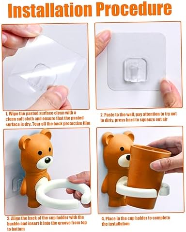 Kids Toothbrush Holder with Cartoon Fox Design
