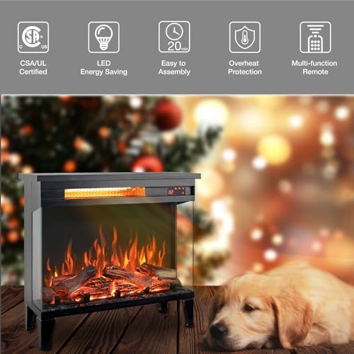Doredo 3-Sided Electric Fireplace with Remote Control 1