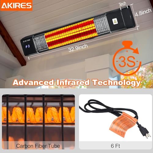 CLEIPENG Outdoor Electric Space Heater with Remote Control