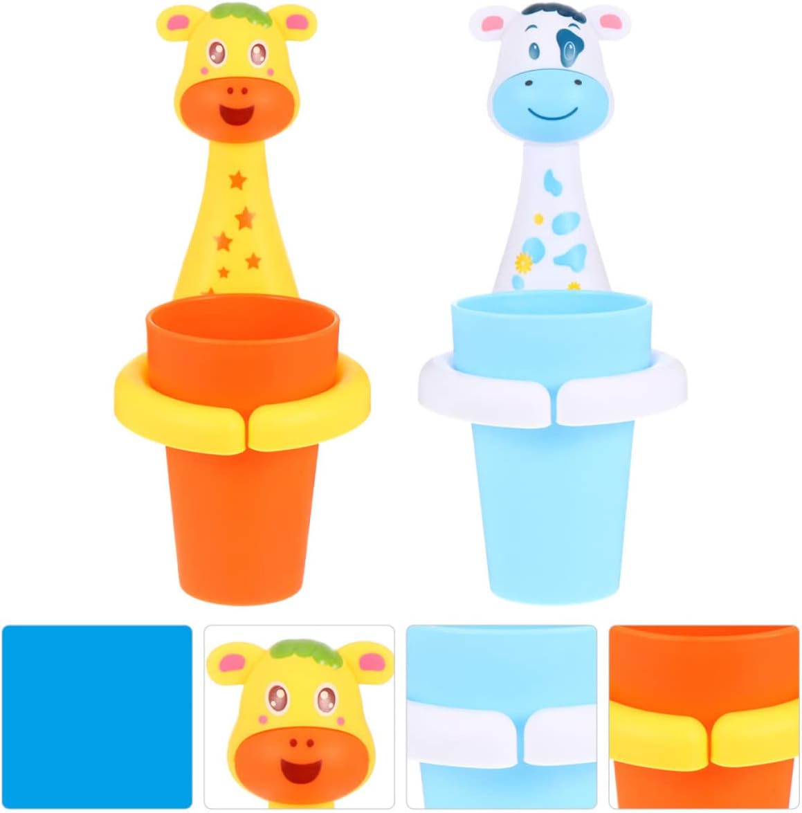 Cabilock Cartoon Animal Toothbrush Holder 2 Sets