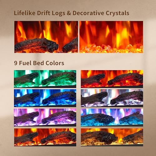 PuraFlame Herman 36 Inch Smart Electric Fireplace