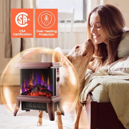 SheerAIRE 18 Electric Fireplace with Flame Effect and 3-Speed Heating
