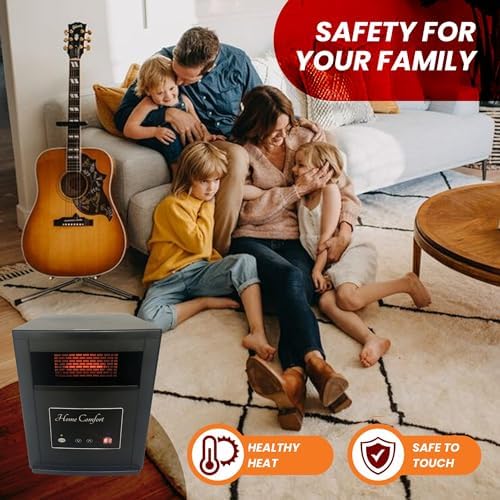 Home Comfort 1500w Infrared Heater with Thermostat and Remote Control