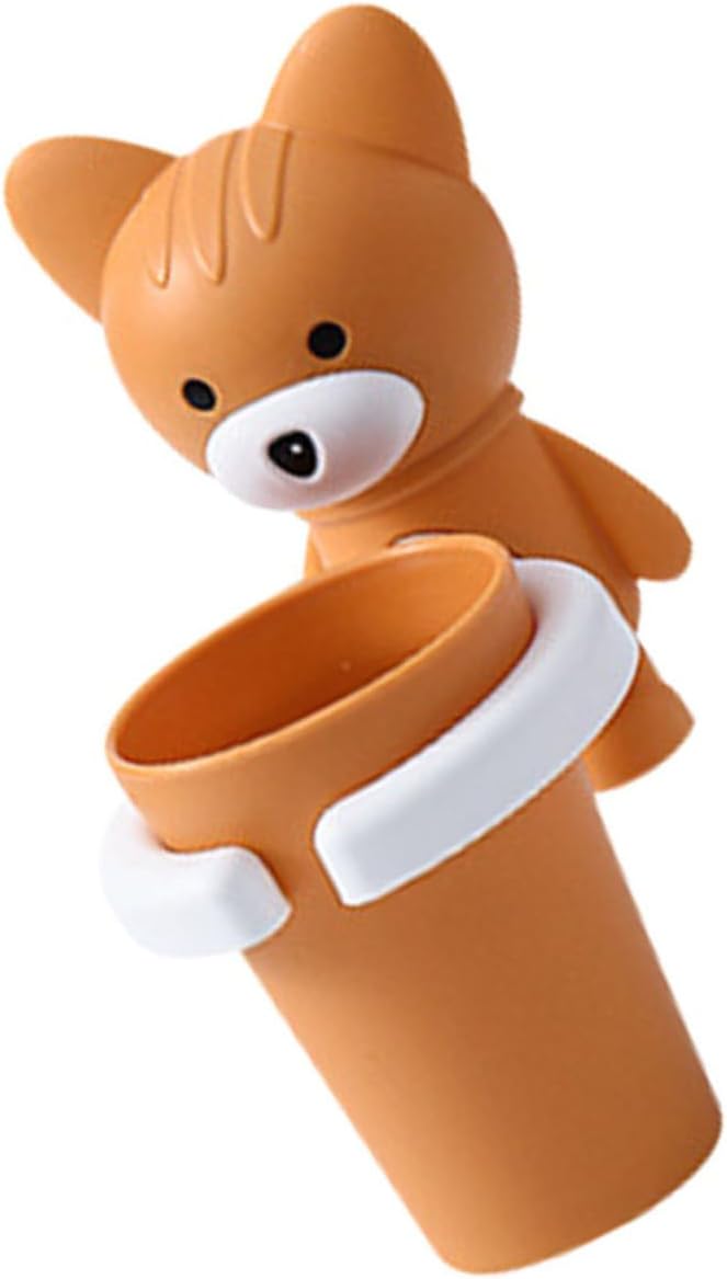 PACKOVE Wall-Mount Cartoon Toothbrush Holder Organizer