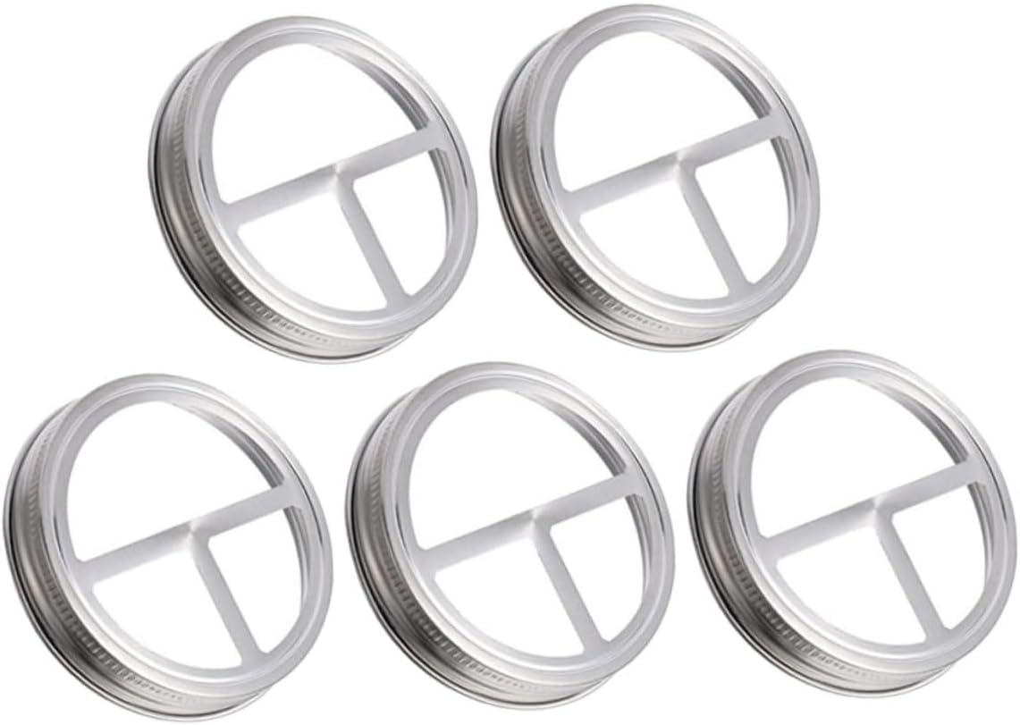 HOLIDYOYO 5 Pcs Stainless Steel Toothbrush Holder Lids