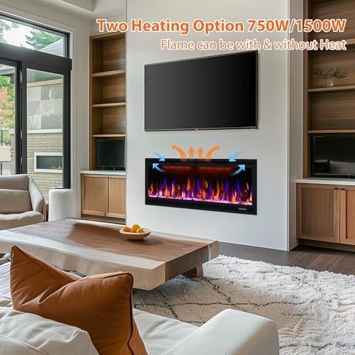 Dreamflame 42 Inch Smart Electric Fireplace with App Control and Timer