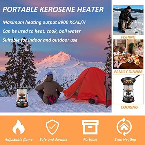 PBFHRV Kerosene Stove Heater - Portable Non Electric 16 Hour Burn Time