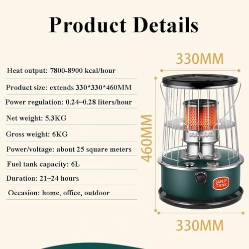6L Kerosene Heater Portable Camping Space Warming Stove
