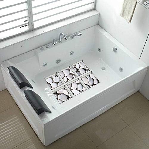 AILEGOU 3D Non-Slip Bathtub Stickers with 6 Pieces Pebbles-A04