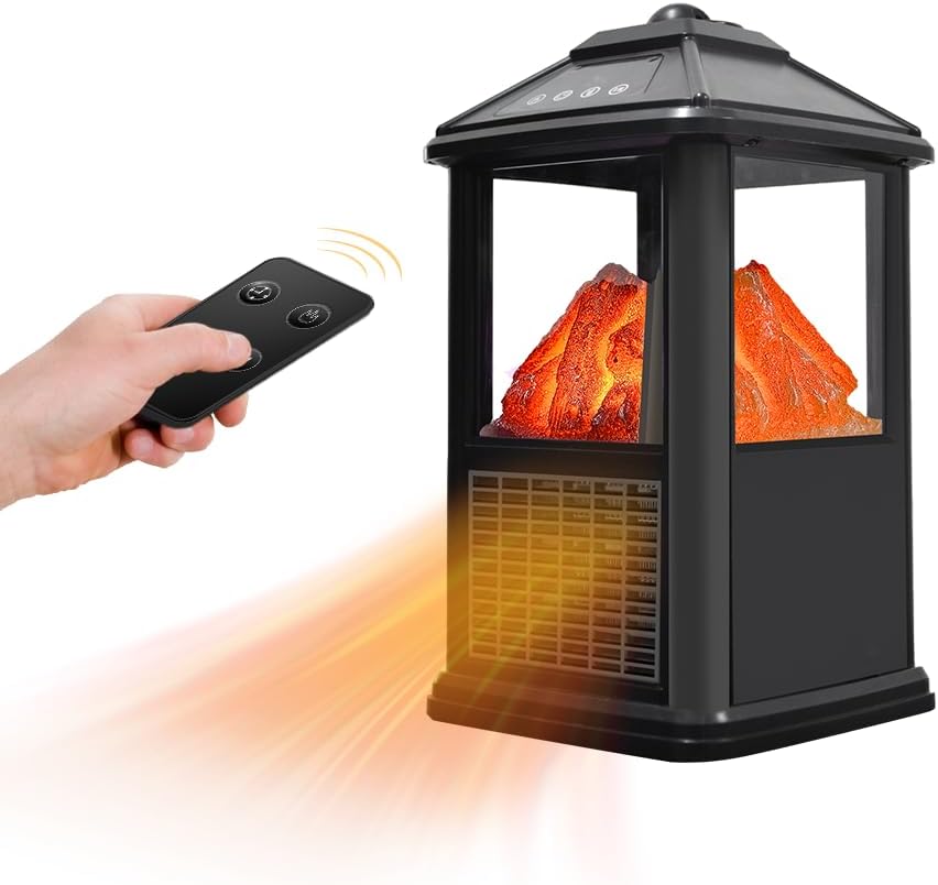 TOONLUPAL Mini Electric Fireplace with Remote Control