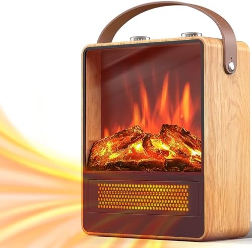 Riseon Electric Fireplace Heater with 3D LED Flame