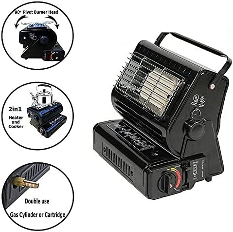 HXSM Portable Propane Heater Stove 2 in 1 Black
