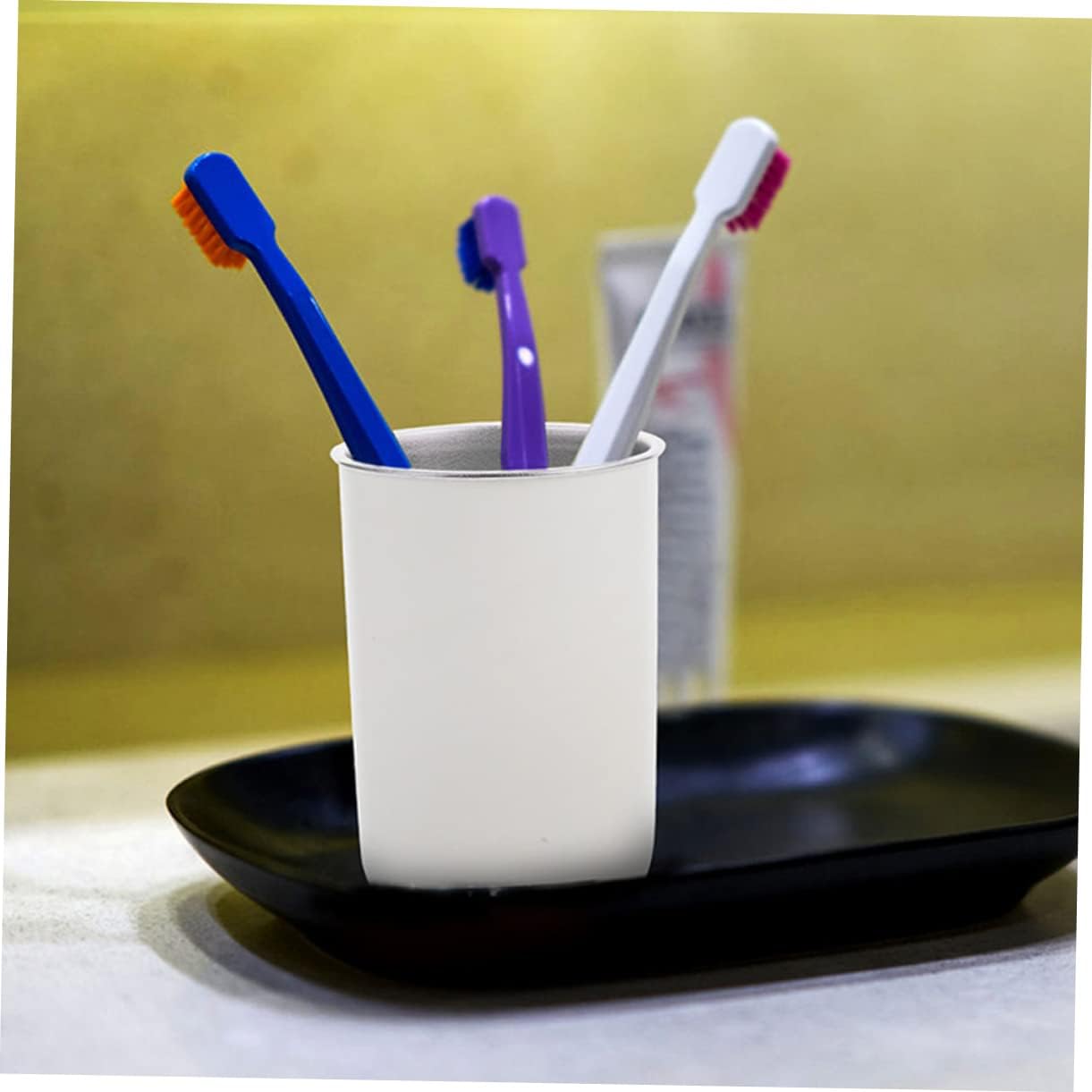 Healifty 2PCS Reusable Toothbrush Mugs