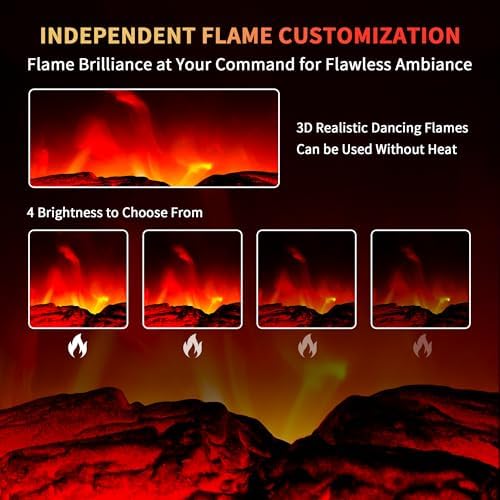 RealSmart 22 in Electric Fireplace with 3D Flame Effect and Remote Control