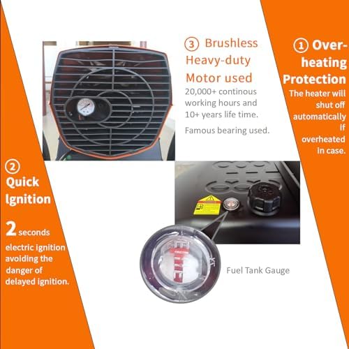 Portable Torpedo Kerosene Heater with Thermostat and Overheat Protection