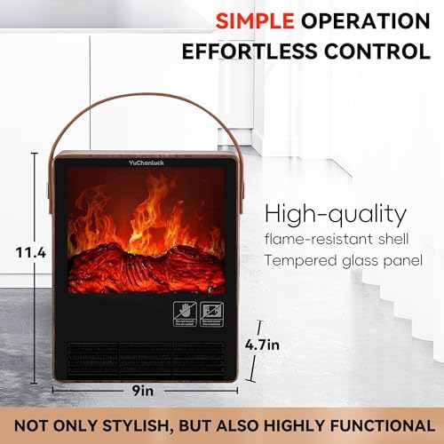 YUCHANLUCK Portable Electric Fireplace Heater 1500W