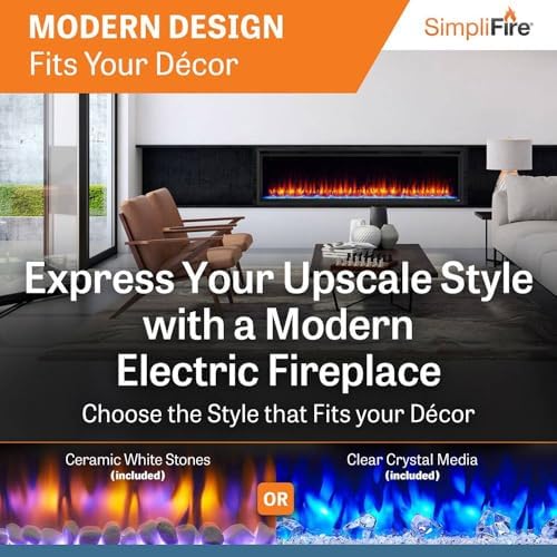 SimpliFire 70-Inch Allusion Platinum Electric Fireplace
