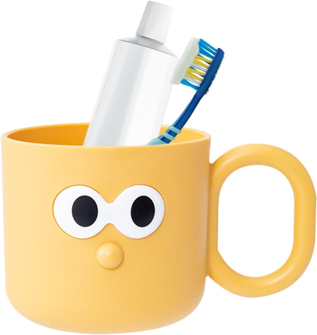 DNCG Cartoon Brush Mug for Kids - Yellow Toothbrush Holder