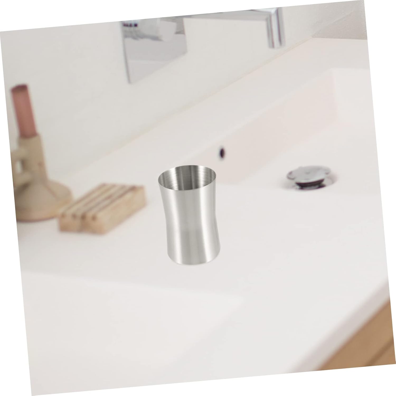 Parliky Compact Stainless Steel Toothbrush Cup Holder